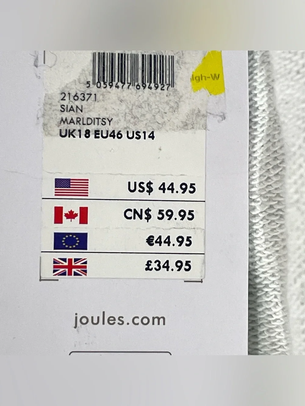 Joules new tags